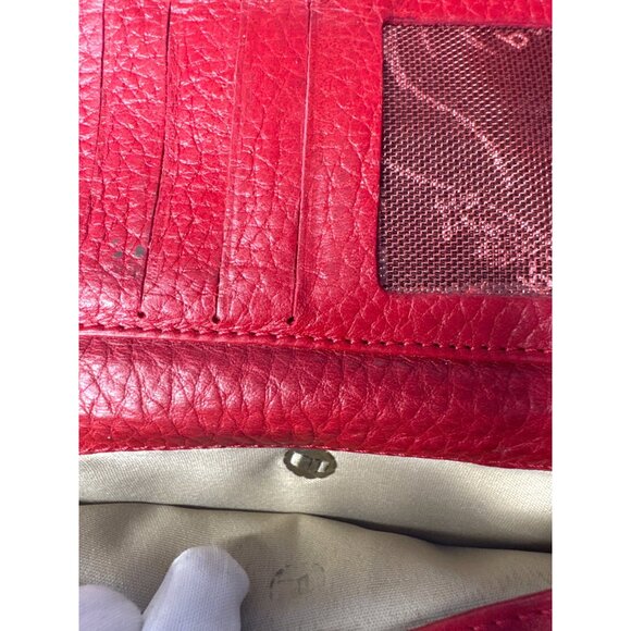 Vintage Red Leather Wallet With Zip Closure - Picture 11 of 13